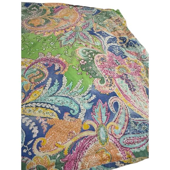 Ralph Lauren Paisley Floral Pillow Euro Sham 100% Cotton Multicolor - Picture 3 of 6